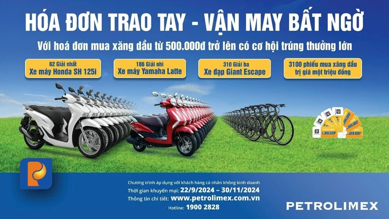 Petrolimex tri ân khách hàng với chương trình “Hóa đơn trao tay - Vận may bất ngờ”