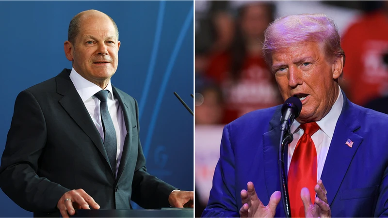 Ông Olaf Scholz và ông Donald Trump. (Ảnh: Reuters)