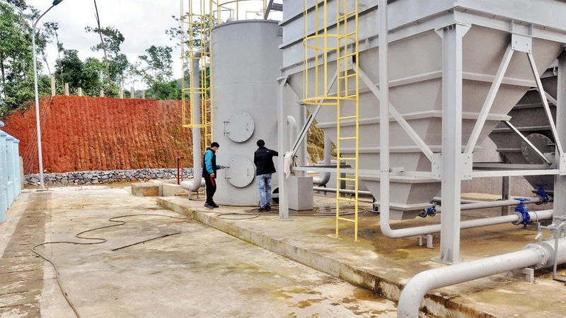 Nhà máy nước Bộc Bố (Pác Nặm) mới được đầu tư xây dựng, góp phần cung cấp nước sạch cho hàng nghìn hộ dân trên địa bàn.