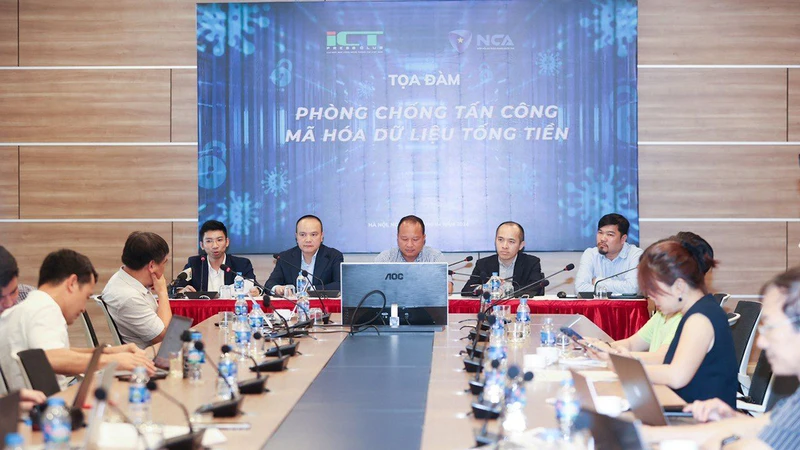 Tọa đàm phòng chống tấn công mã hóa dữ liệu tống tiền do Hiệp hội An ninh mạng quốc gia Việt Nam phối hợp CLB Nhà báo CNTT tổ chức tháng 4/2024. (Ảnh NCA)