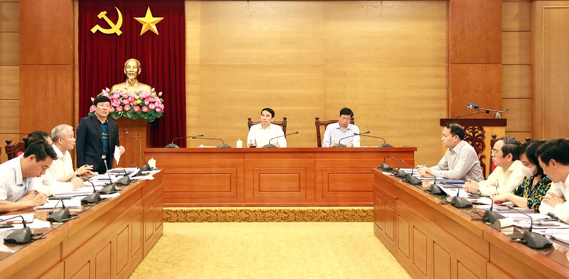 Chủ tịch Ủy ban nhân dân tỉnh Vĩnh Phúc Lê Duy Thành phát biểu chỉ đạo.