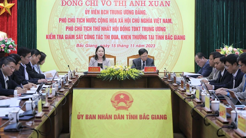 Phó Chủ tịch nước Võ Thị Ánh Xuân làm việc tại Bắc Giang.