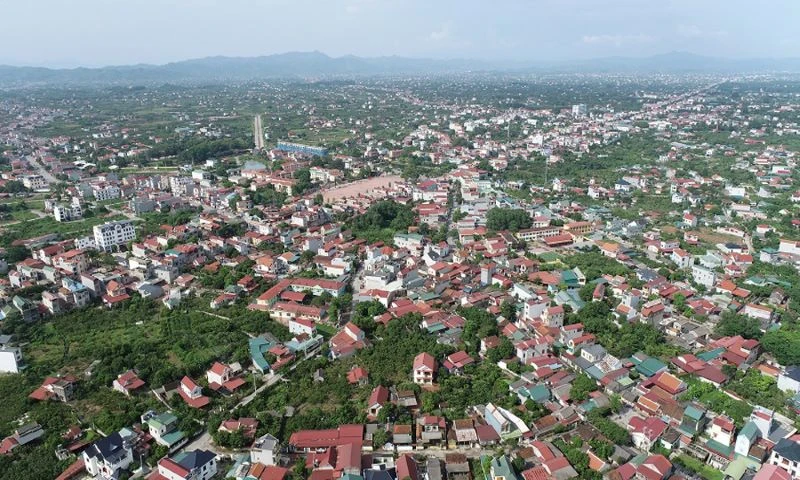 Đô thị Chũ nhìn từ trên cao.