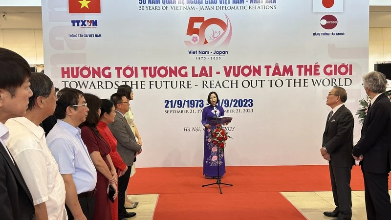 Tổng Giám đốc Thông tấn xã Việt Nam Vũ Việt Trang phát biểu khai mạc.