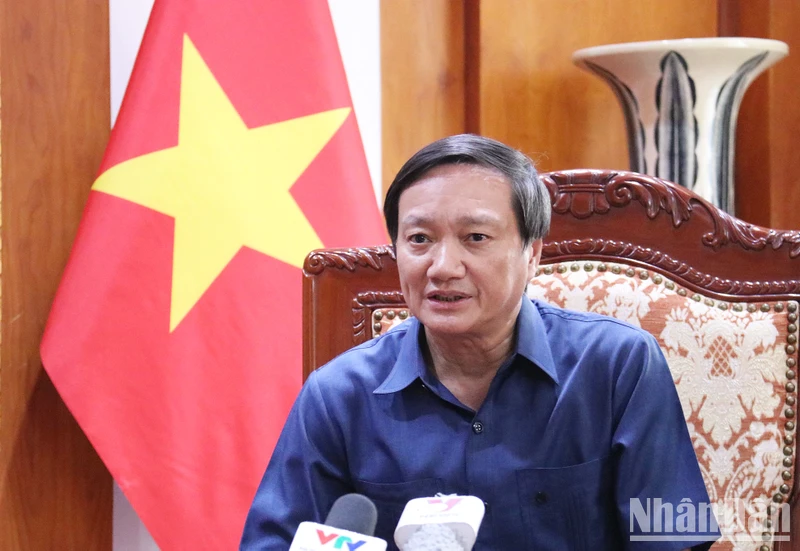 Đại sứ Việt Nam tại Lào Nguyễn Bá Hùng. (Ảnh: Trịnh Dũng)