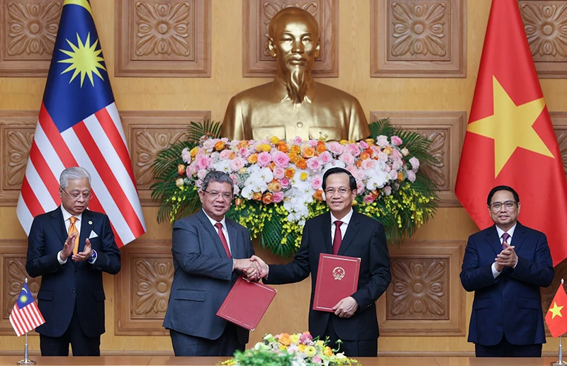 Trao đổi “Bản ghi nhớ về tuyển dụng, việc làm và hồi hương lao động giữa Chính phủ nước CHXHCN Việt Nam và Chính phủ Malaysia” ngày 21/3/2022. (Ảnh: Molisa)