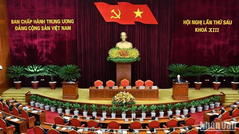 Hội nghị lần thứ sáu Ban Chấp hành Trung ương Đảng Cộng sản Việt Nam khóa XIII. (Ảnh: Đăng Khoa)