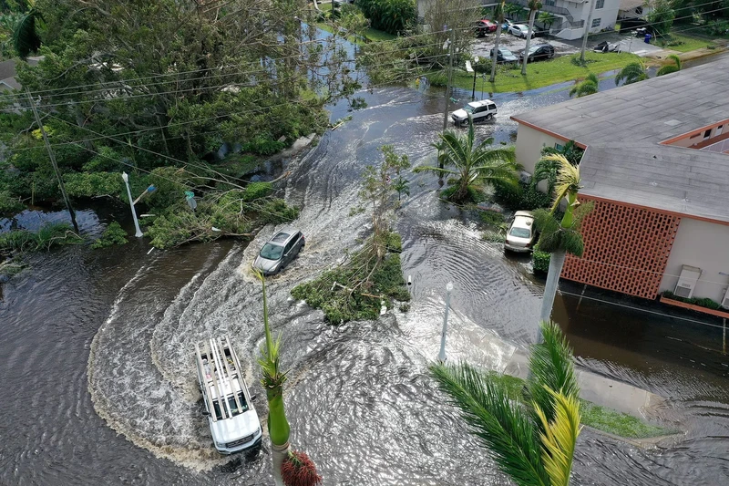 Ngập lụt sau cơn bão Ian tại Florida, Mỹ. (Ảnh: Getty)