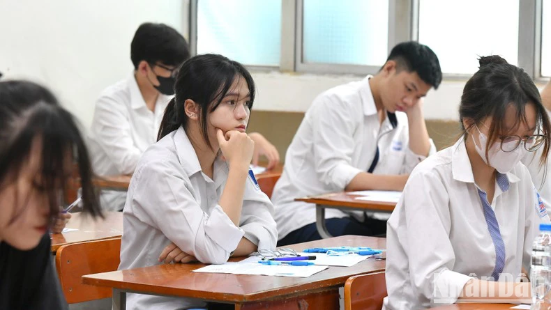 Học sinh Hà Nội tại kỳ thi tốt nghiệp trung học phổ thông năm 2023. (Ảnh: THÀNH ĐẠT)