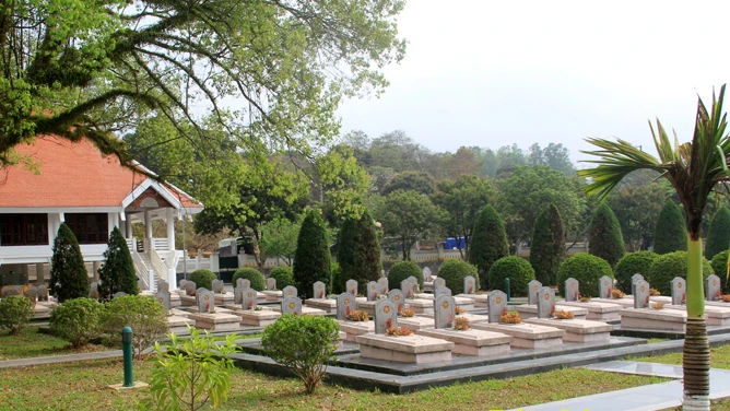 Nghĩa trang liệt sĩ A1 tại thành phố Điện Biên Phủ, tỉnh Điện Biên. (Ảnh: dienbientv.vn)