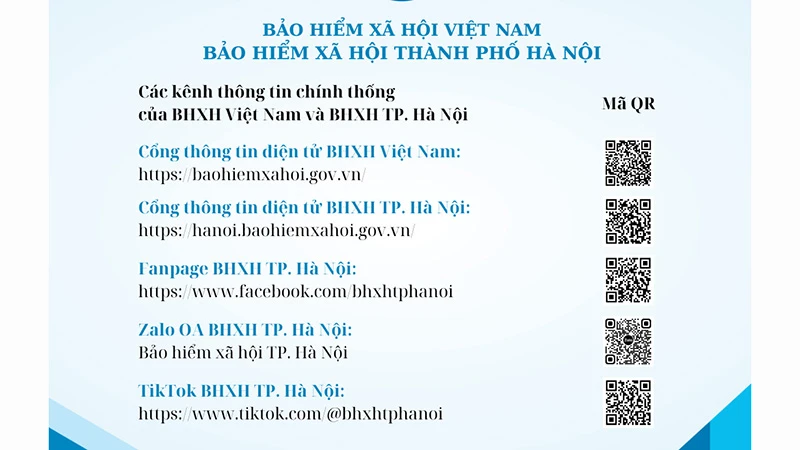 Một số kênh thông tin chính thống của cơ quan bảo hiểm xã hội Việt Nam. (Ảnh: HSS)