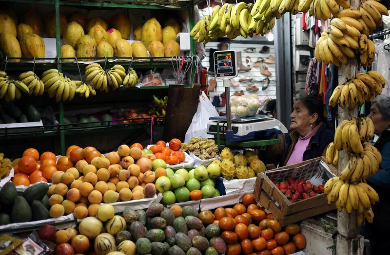 Một khu chợ ở Lima, Peru ngày 31/8/2018. (Ảnh REUTERS)