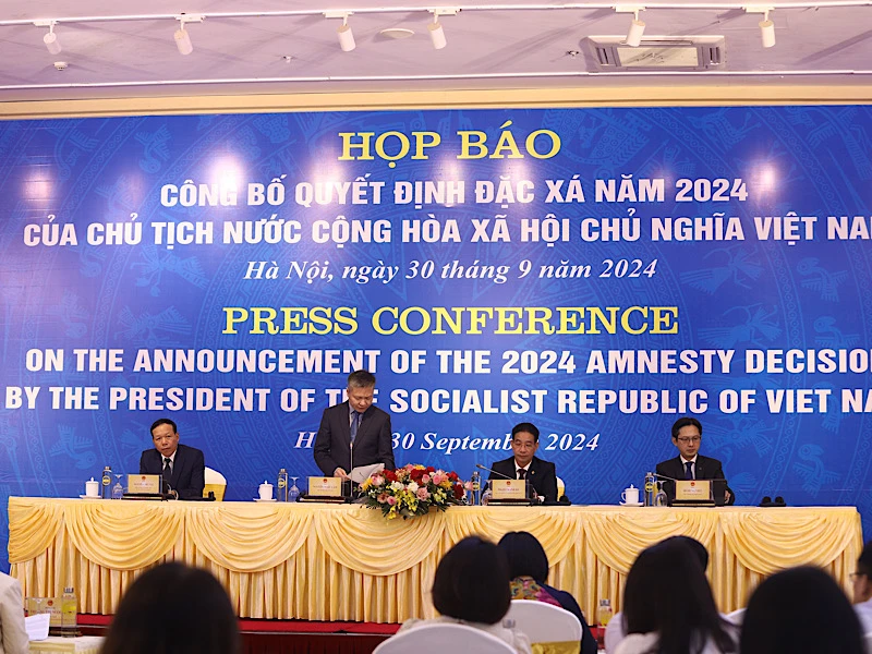 Họp báo Công bố Quyết định đặc xá năm 2024.