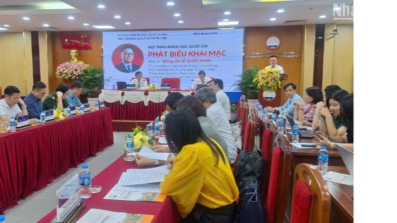 Quang cảnh hội thảo khoa học quốc gia: Hệ thống báo Đảng với công tác bảo vệ nền tảng tư tưởng của Đảng, đấu tranh phản bác các quan điểm sai trái, thù địch.