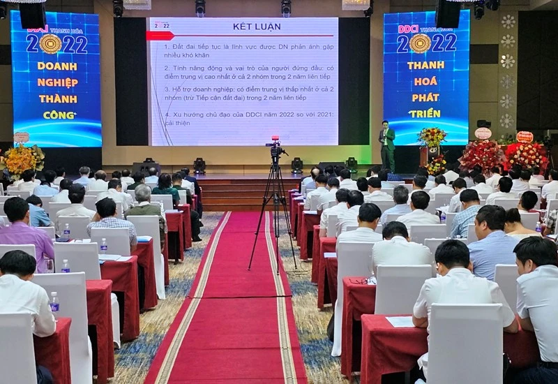 Quang cảnh lễ công bố DDCI Thanh Hóa năm 2022.