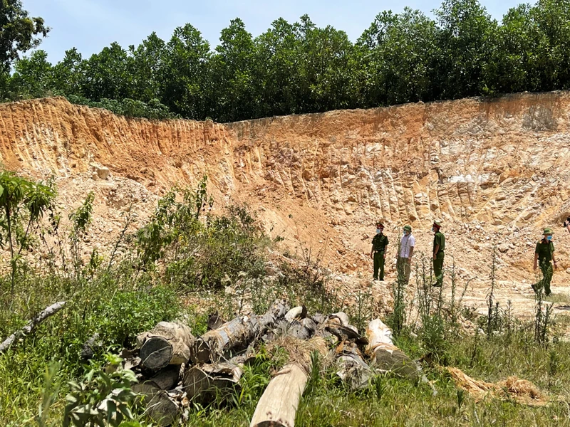 Một điểm khai thác khoáng sản trái phép ở huyện Như Thanh từng bị cơ quan Công an phát hiện, xử lý.