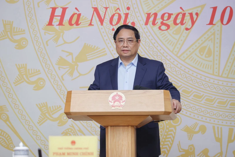 Thủ tướng Phạm Minh Chính phát biểu ý kiến tại Hội nghị. (Ảnh: Trần Hải)