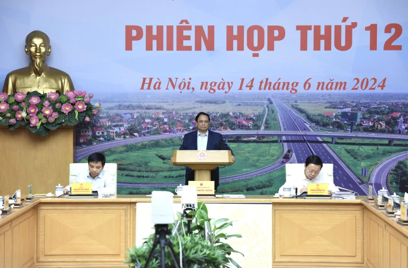Thủ tướng Phạm Minh Chính phát biểu ý kiến tại Phiên họp thứ 12 Ban Chỉ đạo (Ảnh: Trần Hải). 