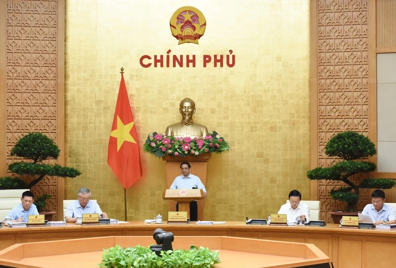 Thủ tướng Phạm Minh Chính chủ trì Phiên họp Chính phủ chuyên đề về xây dựng pháp luật tháng 9/2024 (Ảnh: Trần Hải). 