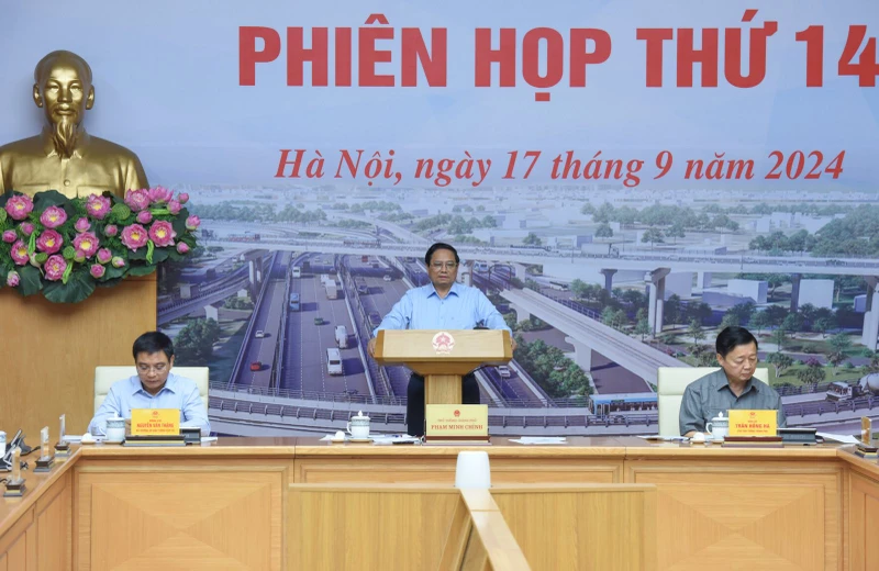 Thủ tướng Phạm Minh Chính chủ trì Phiên họp thứ 14 của Ban Chỉ đạo. (Ảnh: TRẦN HẢI)