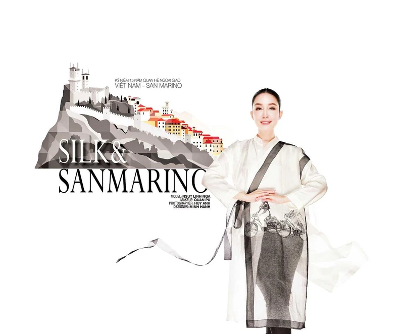 Mẫu thiết kế của Minh Hạnh tại sự kiện Silk & San Marino.