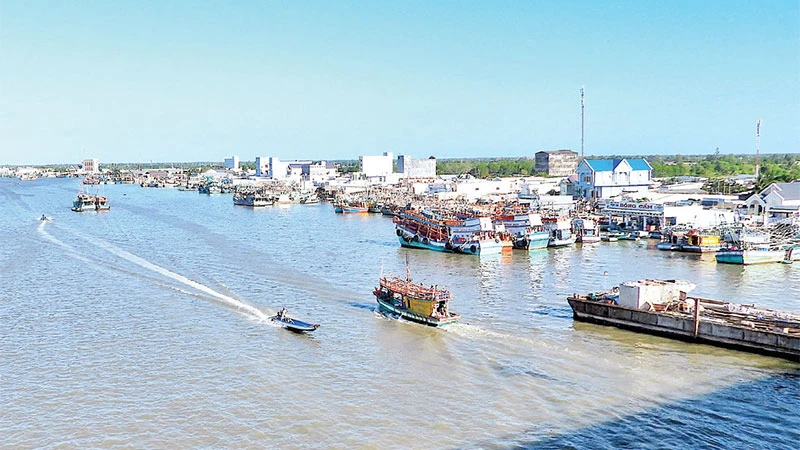 Một góc thị trấn Sông Đốc, huyện Trần Văn Thời, tỉnh Cà Mau.