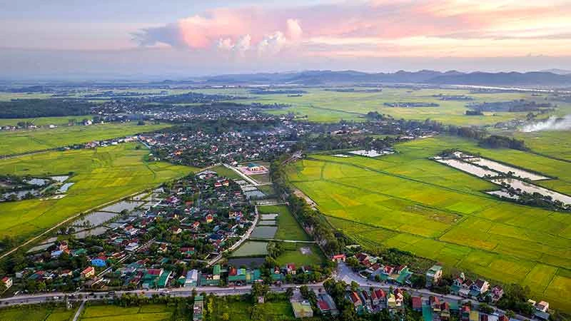 Toàn cảnh làng Sen, quê nội của Bác Hồ. (Ảnh QUANG DŨNG)