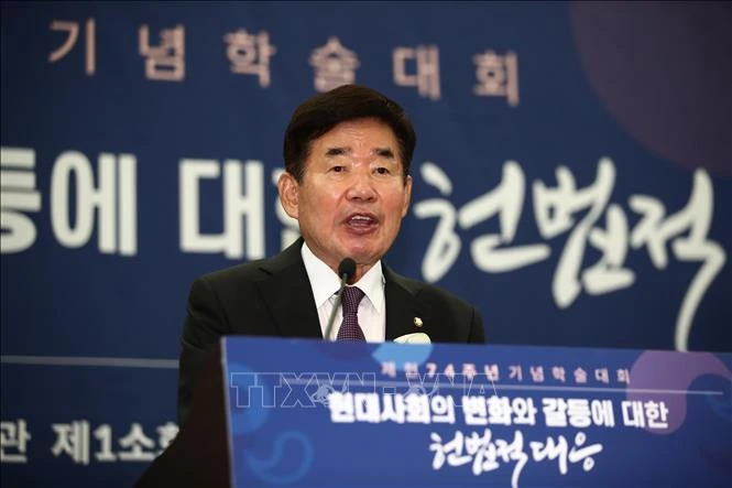 Ảnh minh họa: Ông Kim Jin-pyo phát biểu tại Seoul, ngày 12/7/2022. (Nguồn: Yonhap/TTXVN)