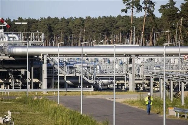 Ảnh minh họa: Đường ống dẫn khí đốt thuộc dự án Dòng chảy phương Bắc 2 tại Lubmin (Đức). (Ảnh: AFP/TTXVN)