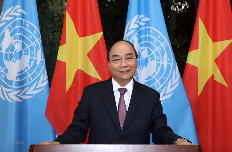 Ảnh minh họa: Chủ tịch nước Nguyễn Xuân Phúc gửi điện mừng tới Tổng Thư ký Liên hợp quốc Antonio Guterres.