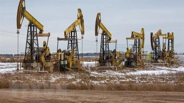 Hệ thống bơm tại mỏ dầu Rosneft, Nga.(Ảnh: Getty Images/TTXVN)