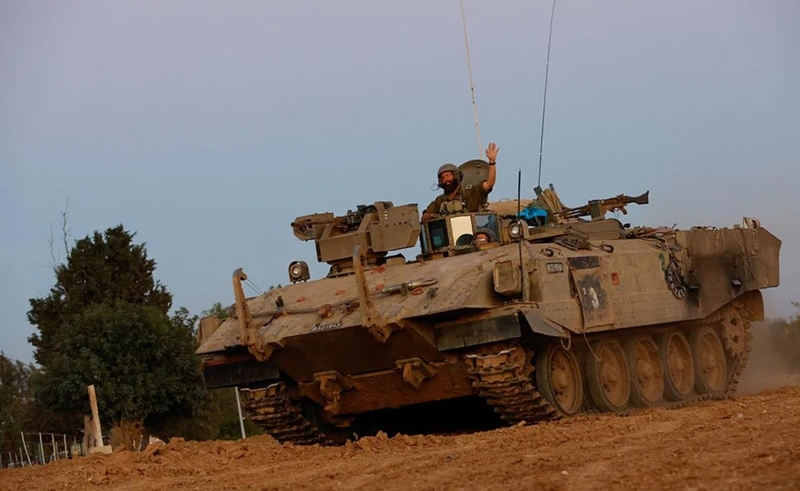 Xe tăng của Israel ở Gaza. (Ảnh: Reuters)