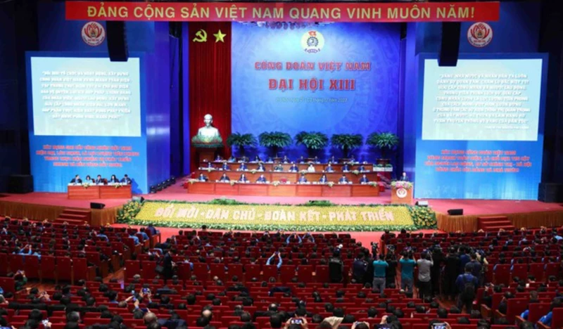 Đại hội XIII Công đoàn Việt Nam. (Ảnh: Báo Điện tử Chính phủ)