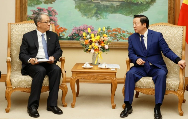 Phó Thủ tướng Trần Hồng Hà tiếp lãnh đạo Tập đoàn PowerChina. Ảnh: VGP