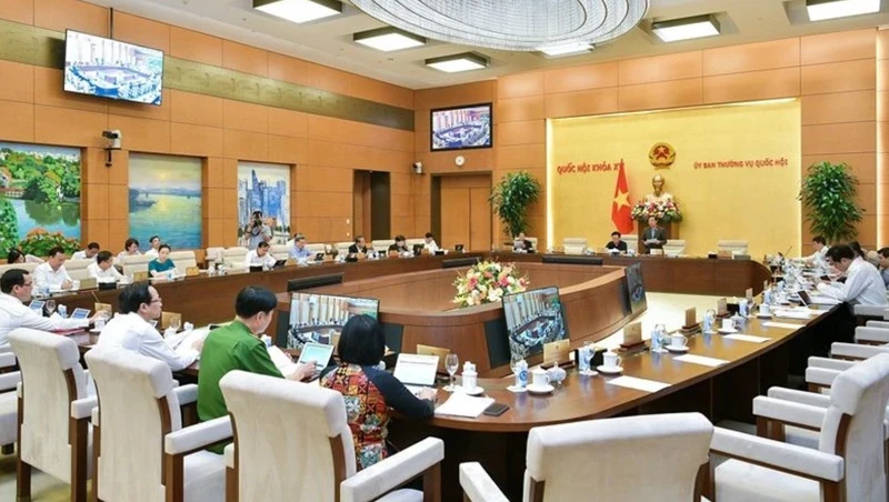 Một phiên họp của Ủy ban Thường vụ Quốc hội khóa XV. (Ảnh: quochoi.vn)
