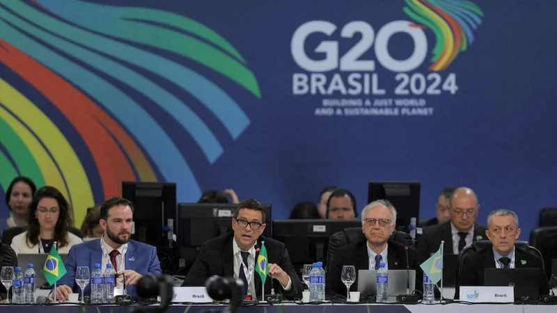 Phái đoàn Brazil trong một cuộc họp G20. (Ảnh: REUTERS)