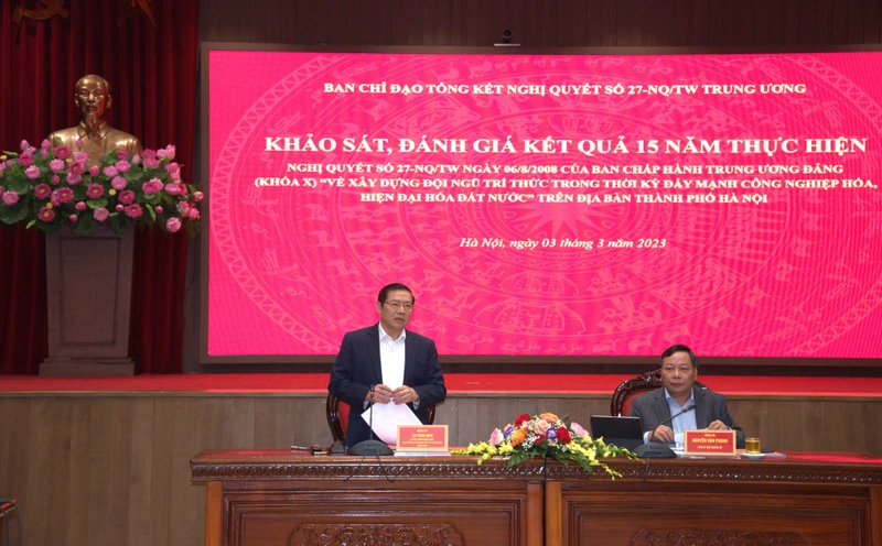 Đồng chí Lại Xuân Môn, Ủy viên Trung ương Đảng, Phó Trưởng ban thường trực Ban Tuyên giáo Trung ương phát biểu tại Hội nghị.