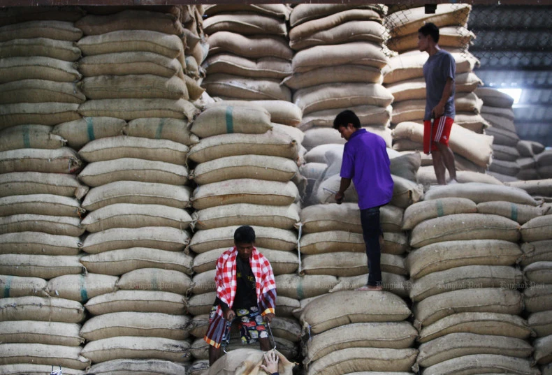 Thái Lan đang đặt mục tiêu sẽ xuất khẩu từ 7,5 đến 8 triệu tấn gạo trong năm nay. (Ảnh: Bưu điện Bangkok).