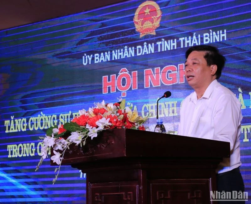 Đồng chí Nguyễn Quang Hưng, Phó Chủ tịch Thường trực Ủy ban nhân dân tỉnh Thái Bình khẳng định chính quyền luôn đồng hành với cộng đồng doanh nghiệp. (Ảnh: Mai Tú)
