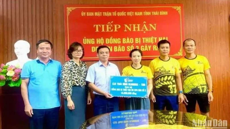 Số tiền ủng hộ đồng bào bị ảnh hưởng bởi thiên tai của tổ chức, cá nhân đã được Mặt trận Tổ quốc tỉnh Thái Bình tiếp nhận, phân bổ kịp thời, minh bạch đến các đại phương.