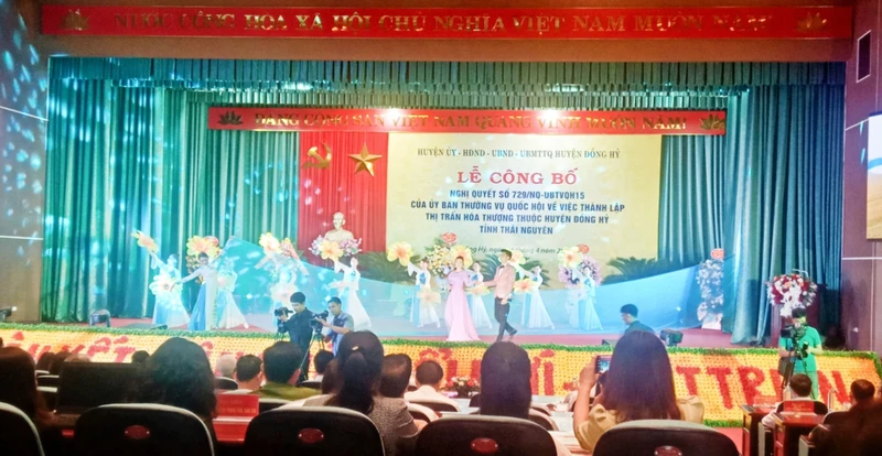 Thị trấn Hóa Thượng được thành lập đánh dấu bước phát triển của huyện Đồng Hỷ, tỉnh Thái Nguyên.