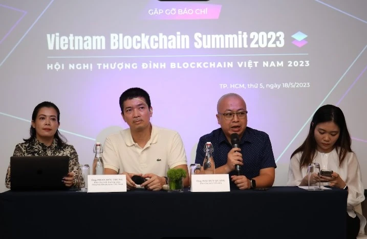 Họp báo công bố Hội nghị thượng đỉnh Blockchain Việt Nam 2023.