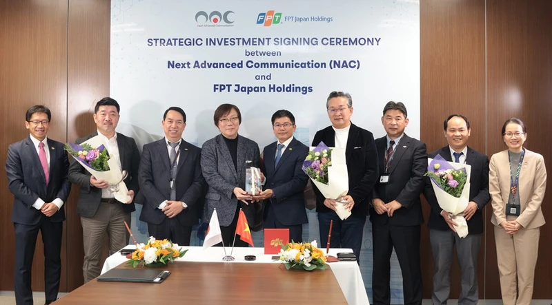 Lễ ký kết đầu tư chiến lược giữa NAC và FPT tại Tokyo, Nhật Bản.