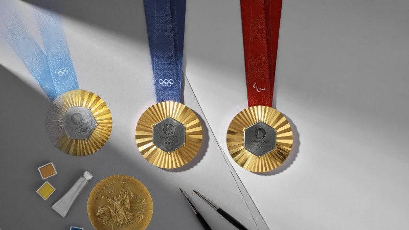 Huy chương Thế vận hội Paris 2024 ra mắt thiết kế chính thức. (Ảnh: Paris2024)
