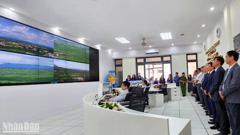 Trung tâm IOC huyện Bảo Lâm có 9 hệ sinh thái được cập nhật dữ liệu liên tục về phòng điều hành trung tâm.