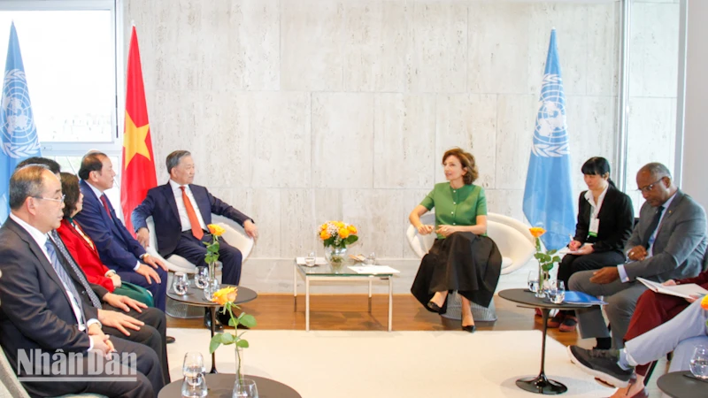 Buổi làm việc giữa Tổng Bí thư, Chủ tịch nước Tô Lâm và bà Audrey Azoulay, Tổng Giám đốc UNESCO.