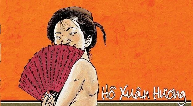 Nữ sĩ Hồ Xuân Hương trong tranh minh họa sách: Hồ Xuân Hương tác phẩm và lời bình. (Ảnh: VOV)