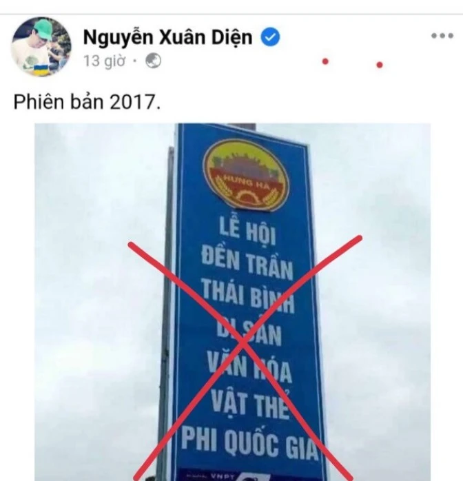Những nội dung sai lệch về đền Trần Thái Bình lan truyền trên mạng xã hội.
