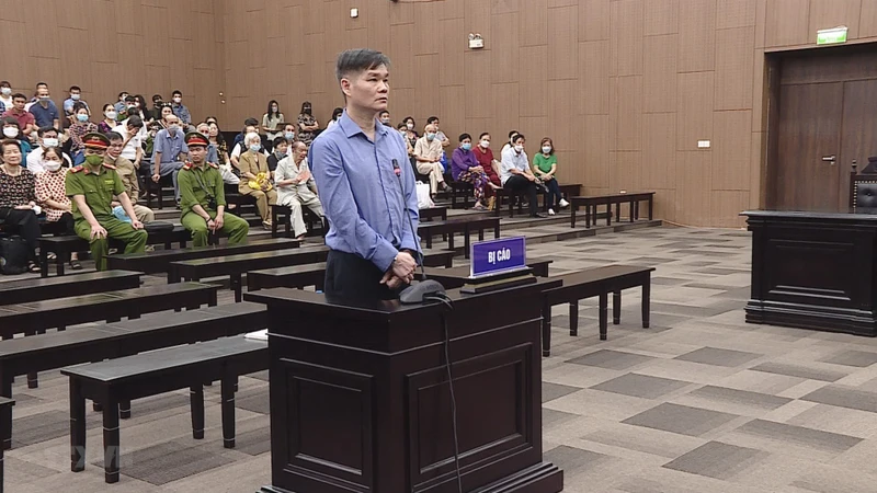 Bị cáo Phạm Thanh Hải tại phiên tòa. (Ảnh: TTXVN)