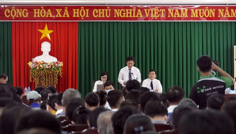 Hội nghị chủ nợ sáng 26/4 tại Tòa án nhân dân tỉnh Bà Rịa-Vũng Tàu.